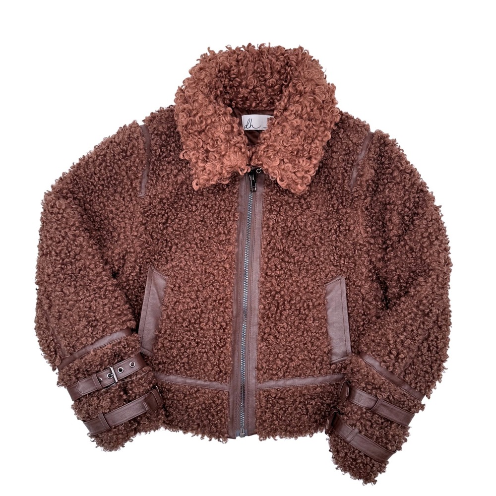 dh NEW YORK Brown Teddy Shearling Jacket
